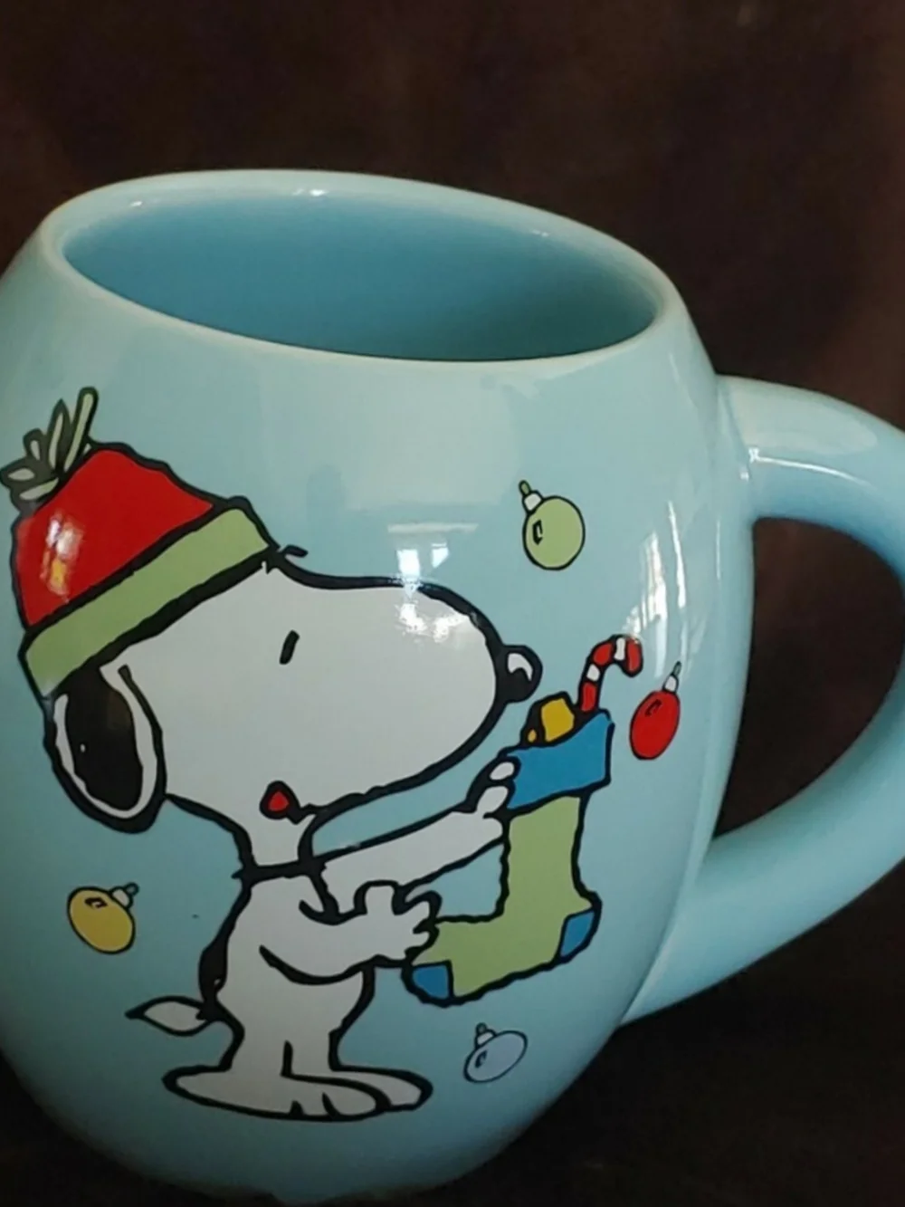 Peanuts Light Blue Ceramic Mug With Pic On Both Sides